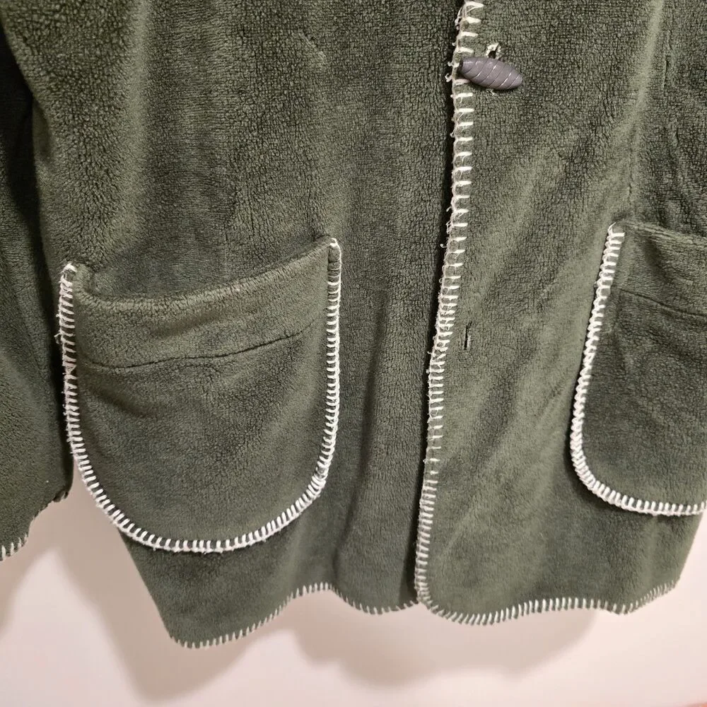 Vtg Quality Goods Canada Winter Nature Heavy Fleece Reversible Coat Jacket M/L - Picture 12 of 16